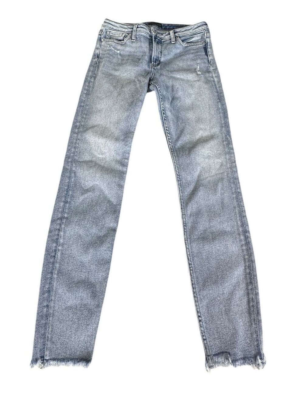 Silver Jeans Womens 29/29 Most Wanted Skinny Light Blue Stretch Denim Distressed